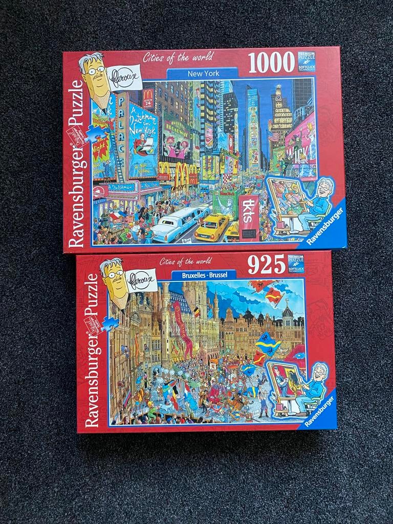 Ravensburger Puzzles - New York & Brussel, Een of twee spelers, Ophalen of Verzenden, Zo goed als nieuw, Reisspel