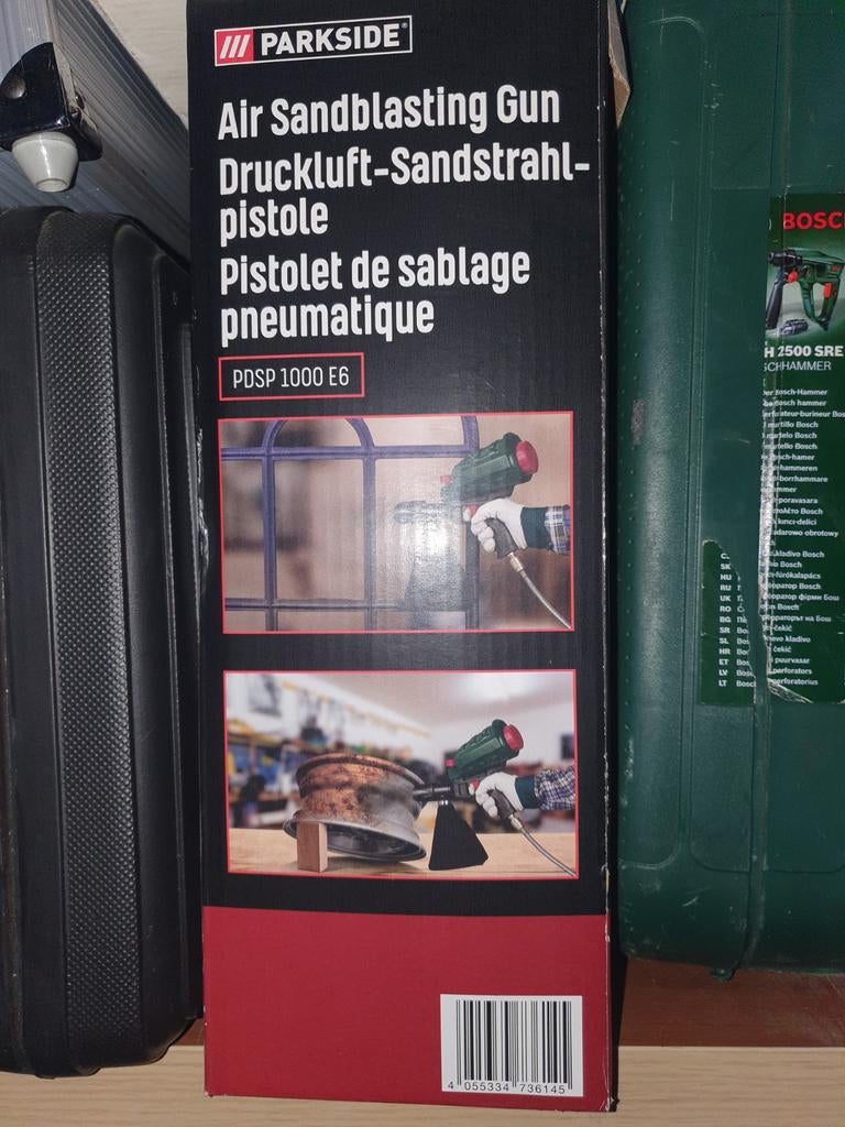 Parkside Zandstraalpistool PDSP 1000 E6 - Nieuw in doos, 6 tot 10 bar, Nieuw, Ophalen of Verzenden, Minder dan 200 liter/min