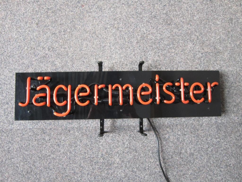 JAGERMEISTER NEON LICHTRECLAME, Ophalen, Zo goed als nieuw, Lichtbak of (neon) lamp