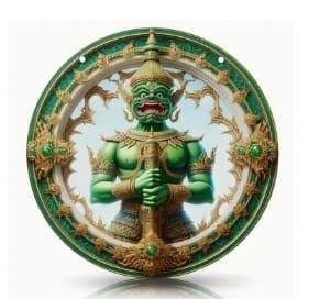 Bord | Thailand | Thaise tempelwachter | Guardian, Minder dan 50 cm, Nieuw, Ophalen of Verzenden, Print