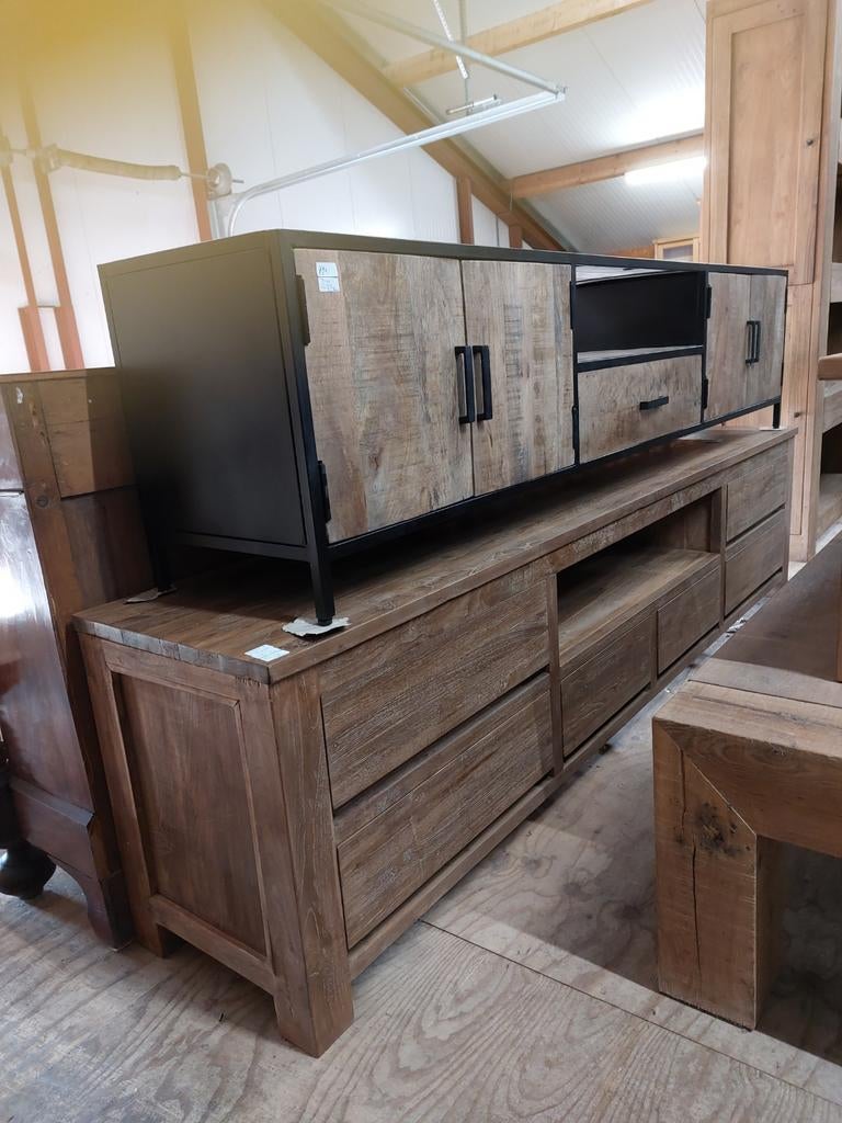 doorlopend 40 tv dressoir tv kast tv meubel s op voorraad, Ophalen of Verzenden, Nieuw, Teakhout