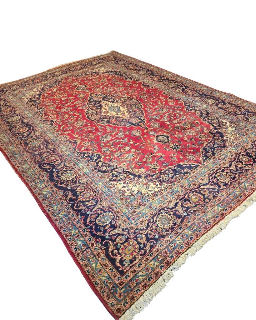 Groot Perzisch tapijt kashan 350x250 wollen vloerkleed iran