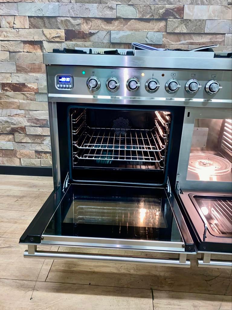 Luxe Boretti Fornuis 5 pits Frytop & Combimagnetron 100 cm, 60 cm of meer, Fornello Esperta, Grill, Ophalen of Verzenden