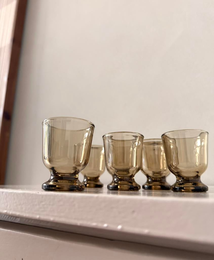 Vintage 7 arcoroc eier dopjes, Ophalen of Verzenden