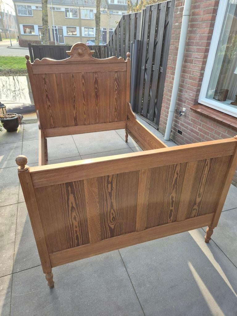 Authentiek grenen twijfelaar ledikant - boerderijstijl, Ophalen of Verzenden