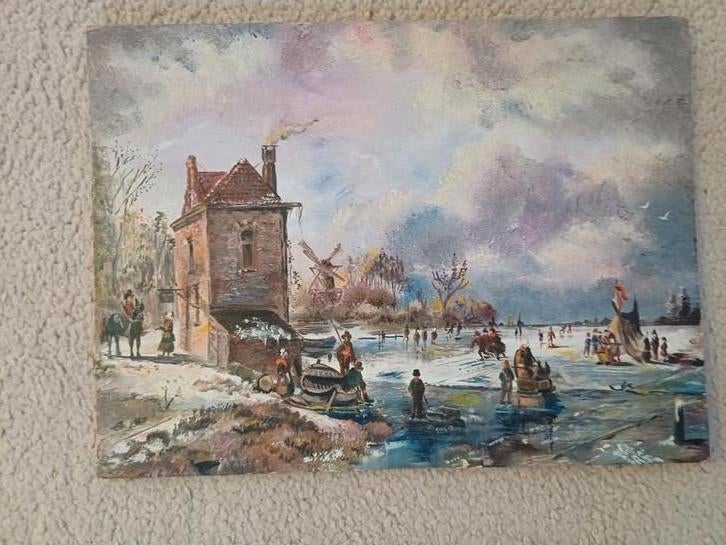Winterlandschap in stijl van Andreas Schelfhout, Ophalen of Verzenden
