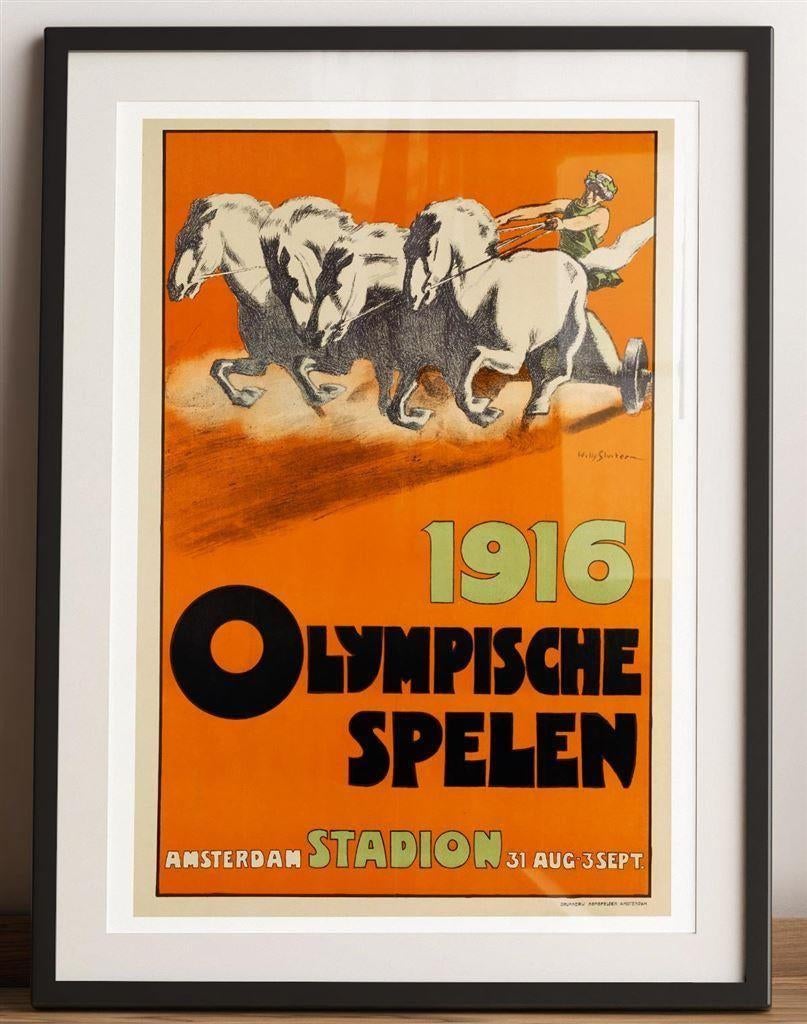 OLYMPISCHE SPELEN 1916 Art Deco Kunst Poster Affiche, Ophalen of Verzenden