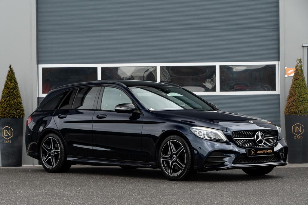 Mercedes C-klasse Estate 180 AMG|Camera|DAB|Sfeerverlichting, Automaat, Met garantie (alle), Blauw, C-Klasse