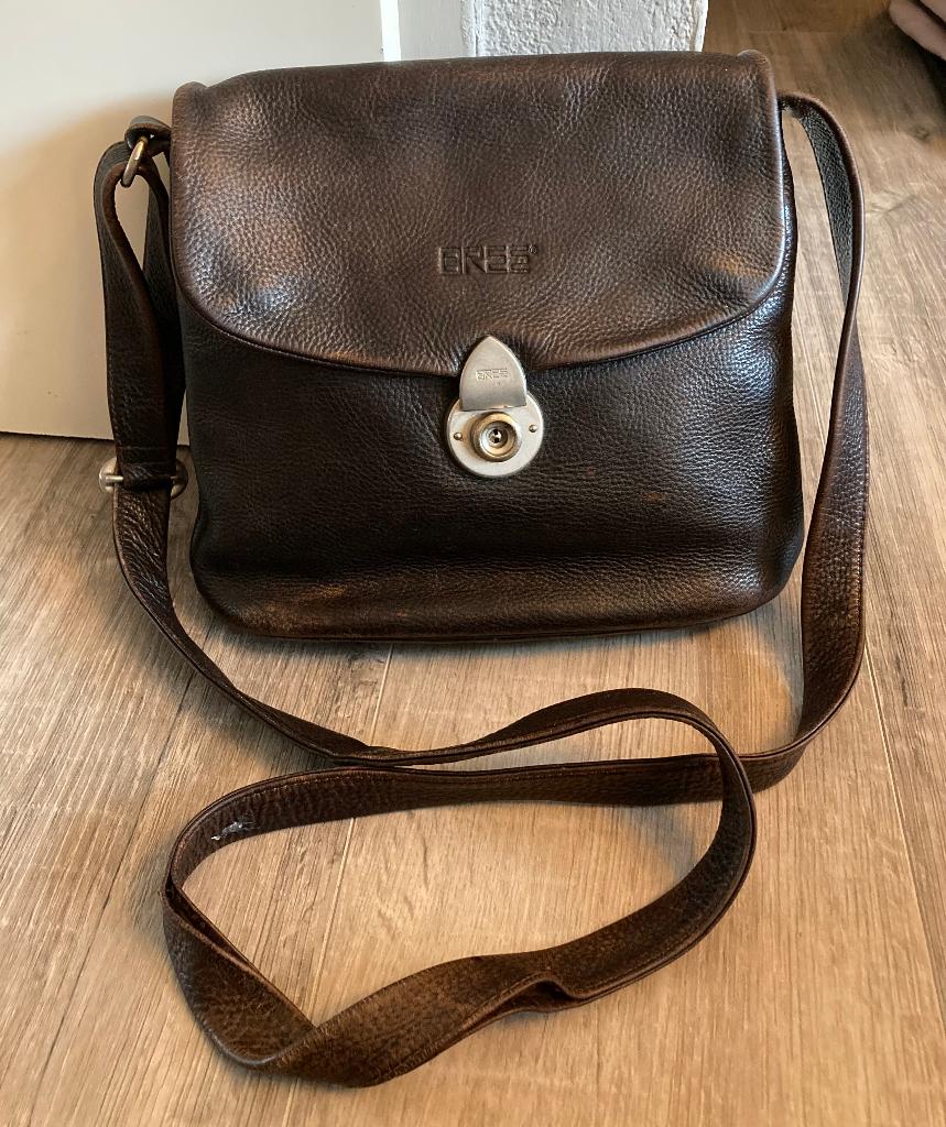 Vintage leren bruine design BREE original tasje tas damestas, Ophalen of Verzenden, Gebruikt, Bruin, Schoudertasje