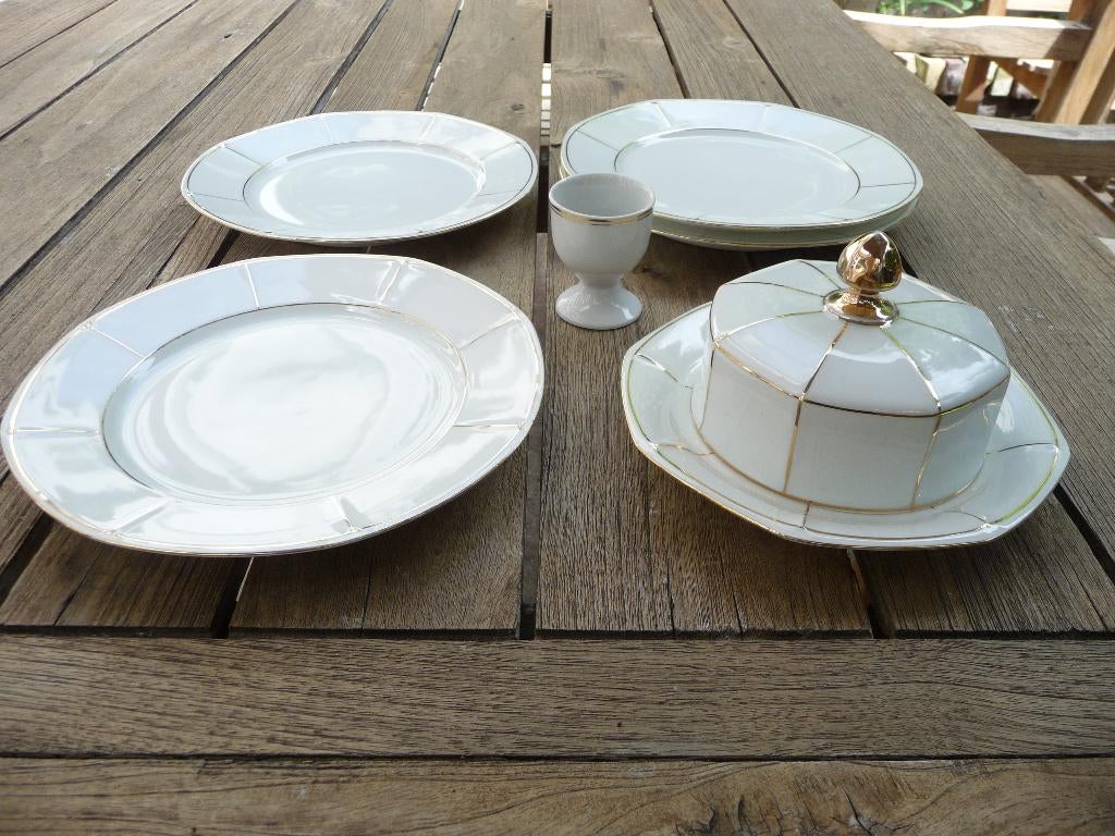 Antieke Union K lunch/ontbijt serviesdelen Tsjechoslowakije, Antiek en Kunst, Ophalen of Verzenden