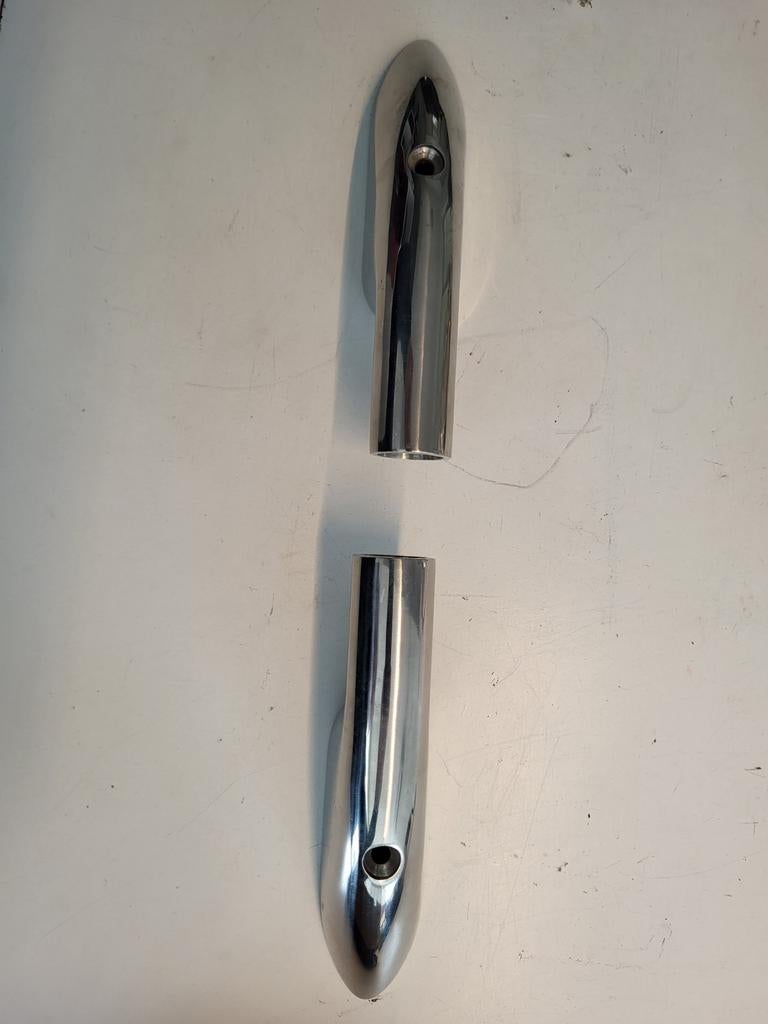 Set van 2 RVS boot railing eindstukken voor duims pijp, Watersport en Boten, Ophalen of Verzenden, Zo goed als nieuw