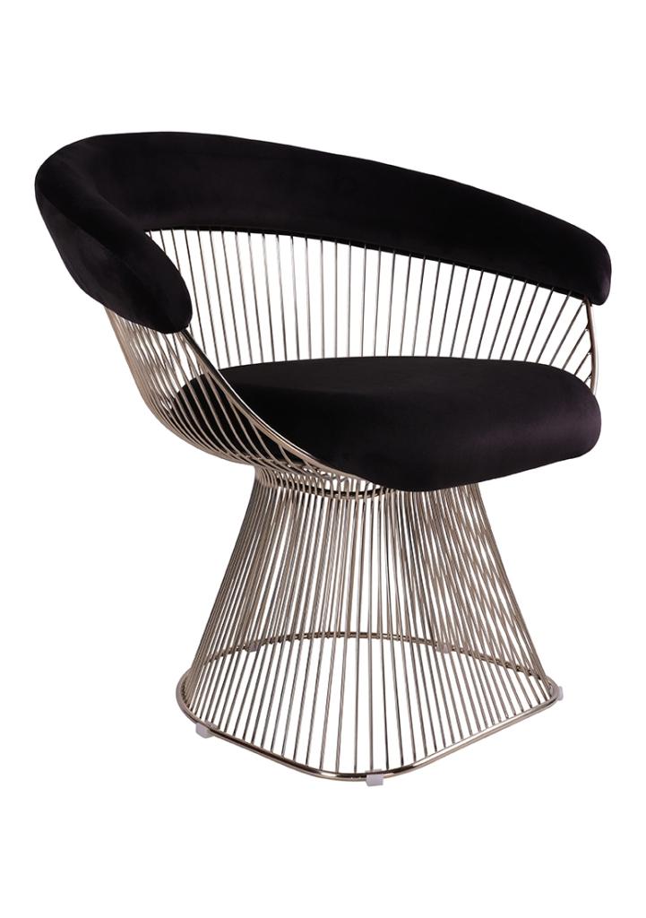OHNO Wire Chair Armleunstoel - Zwart, Huis en Inrichting, Niet ingevuld, Overige materialen, Zwart, Niet ingevuld