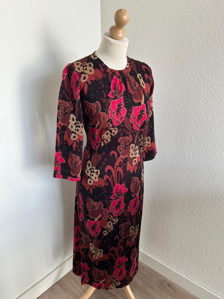 King louie maat M midi glitter jurk roze bloem 2455, Maat 38/40 (M), Ophalen of Verzenden, Zo goed als nieuw, King Louie