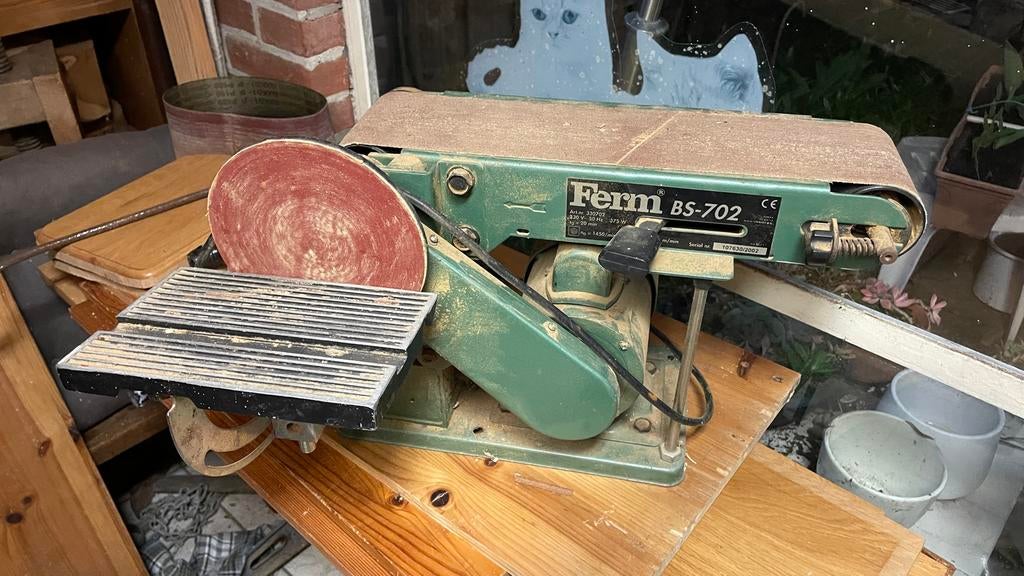 Ferm BS-702 Vaste Band- en Schijfschuurmachine 375W, Doe-het-zelf en Verbouw, Gereedschap | Schuurmachines, Ophalen of Verzenden
