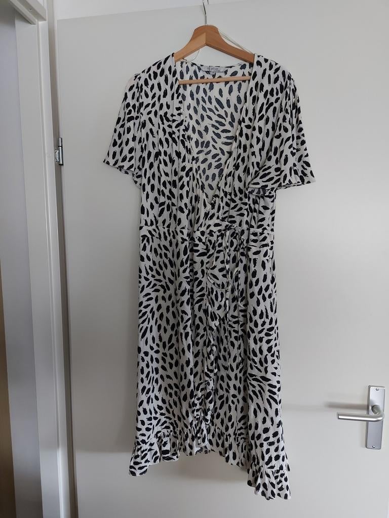 Overslagjurk milousjka wehkamp, Kleding | Dames, Jurken, Milousjka wehkamp, Wit, Maat 46/48 (XL) of groter, Ophalen of Verzenden