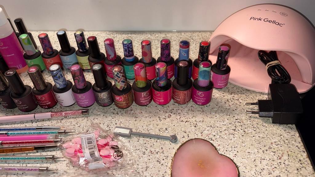 Pink Gellac set met lamp en veel kleuren, Ophalen of Verzenden, Gebruikt, Overige typen