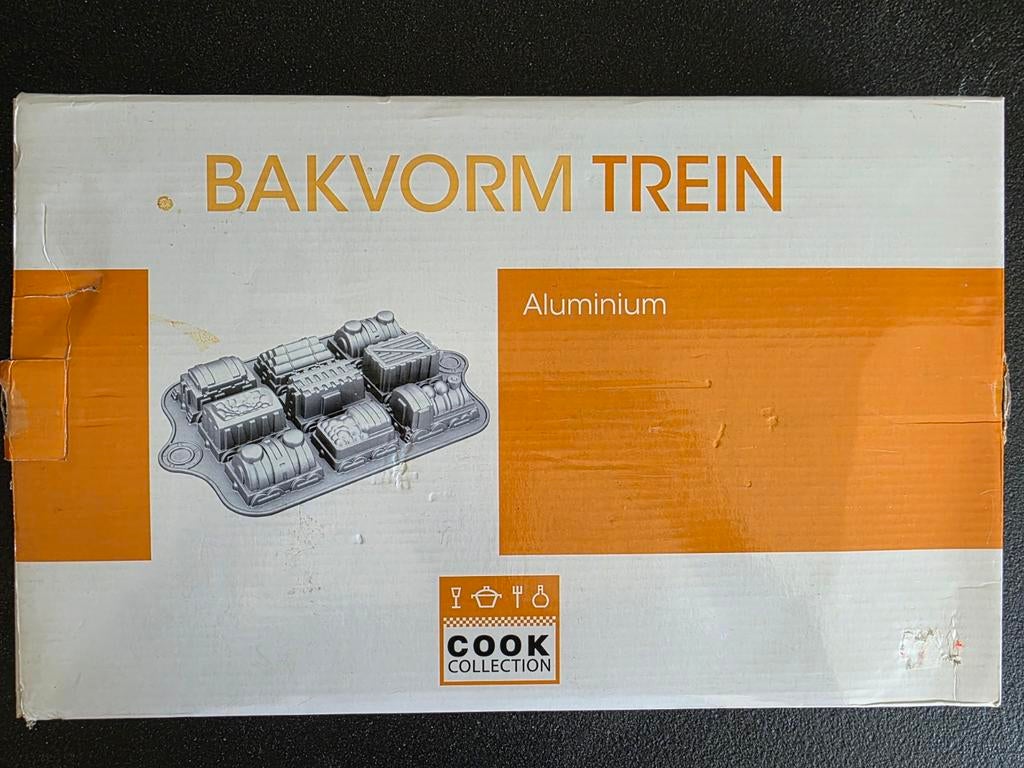 Aluminium bakvorm "Trein met wagons", Overige typen, Ophalen of Verzenden, Zo goed als nieuw, Zwart