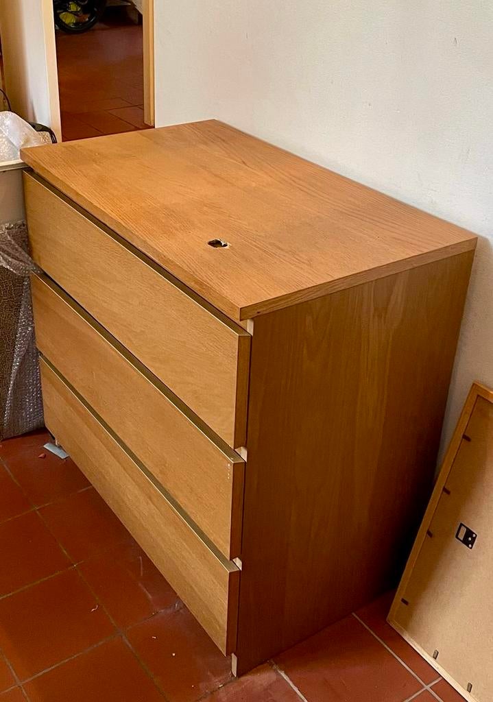 Malm ladekast 3x, Ophalen, Gebruikt, Modern / landelijk, 50 tot 100 cm