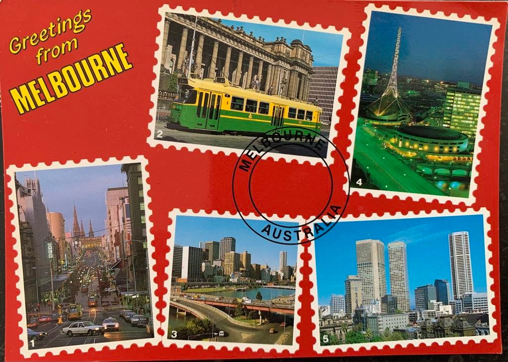 Australië, Melbourne., Verzamelen, Ansichtkaarten | Buitenland, Ophalen of Verzenden, Gelopen, Buiten Europa