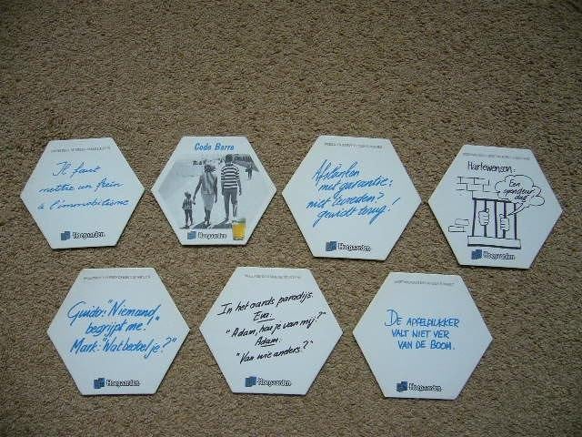 7 oude Hoegaarden bierviltjes, Verzamelen, Biermerken, Ophalen of Verzenden, Viltje(s), Overige merken