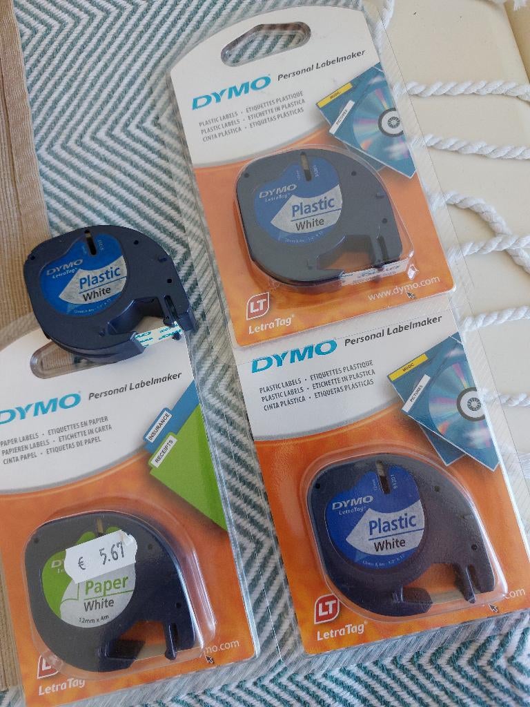 DYMO LetraTag originele labels plastic papier, Computers en Software, Labelprinters, Ophalen, Nieuw, DYMO