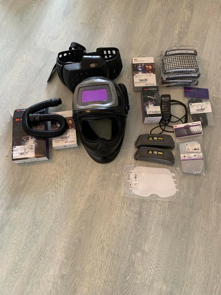 3M Speedglas 9100 FX Air lashelm inc.veel extra accessoires, Doe-het-zelf en Verbouw, Laskappen, Lasfilter, Ophalen of Verzenden