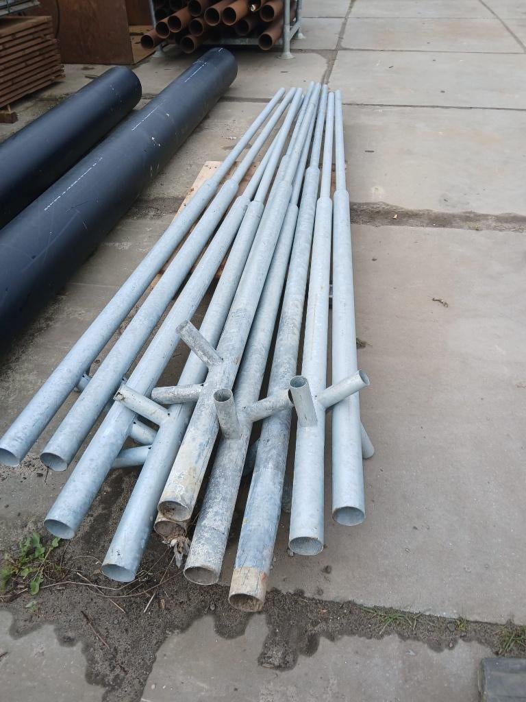 Flespalen t.b.v. verkeersbord 3,77m 10st, Ophalen, Zo goed als nieuw, IJzer