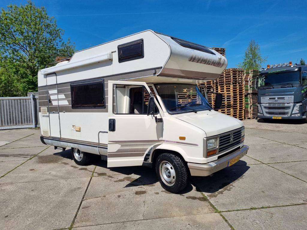 Hymer Peugeot 208l turbodiesel camper 1992, Caravans en Kamperen, Campers, Alkoof, Hymer, 4 tot 5 meter, Reservewiel