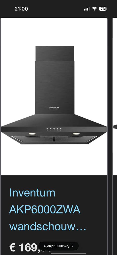 Inventum AKP6000ZWA Zwart, Ophalen, Zo goed als nieuw, Metaal of Aluminium, Plafondspot of Wandspot