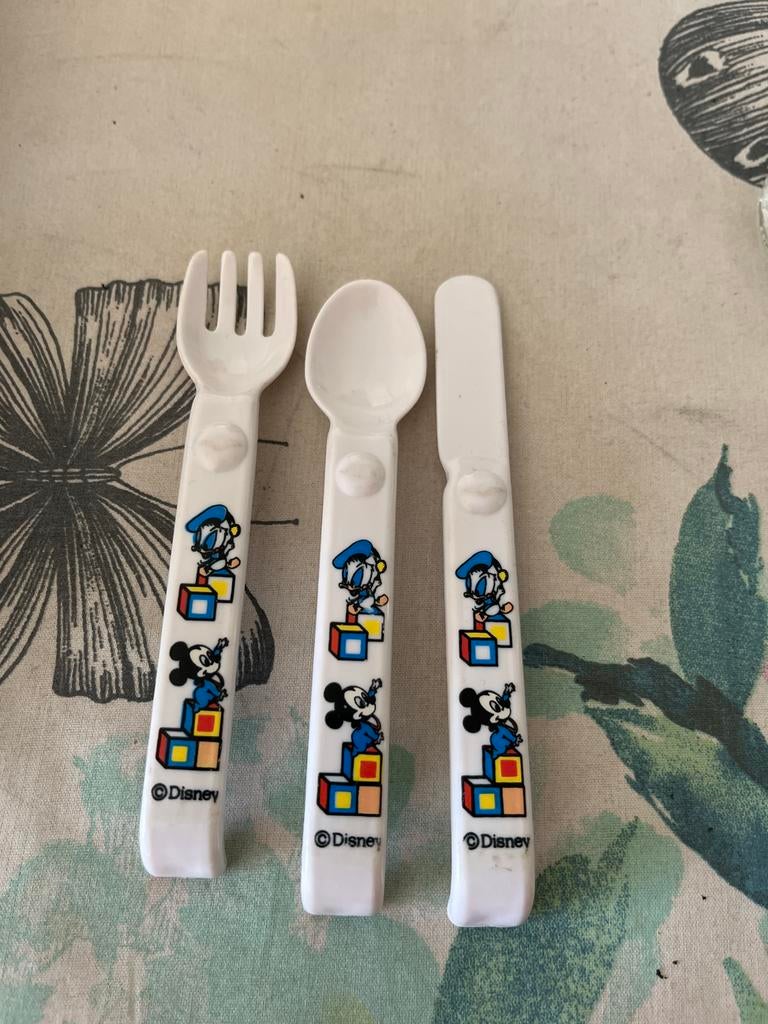 Disney kinderbestek set, Ophalen of Verzenden, Gebruikt, Kunststof, Bestekset