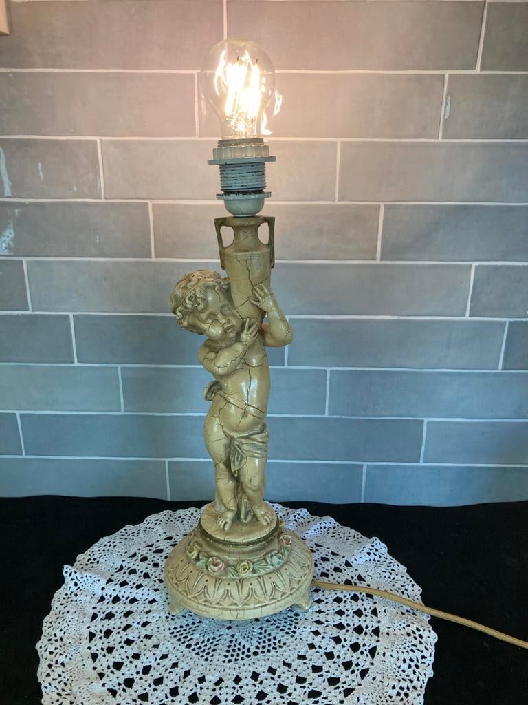 Tafellamp Cherubijn (070426h), Ophalen of Verzenden, Gebruikt, Overige materialen, Minder dan 50 cm