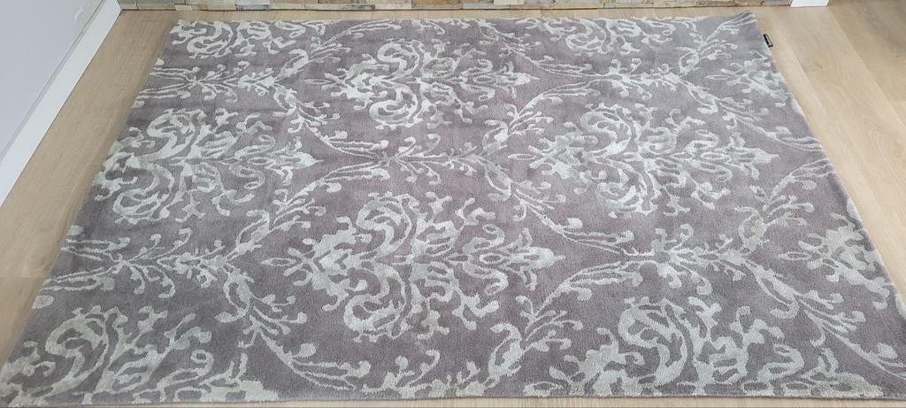 Vloerkleed Sanderson Riverside Damask grijs170x240 wol nieuw, Huis en Inrichting, 150 tot 200 cm, Ophalen of Verzenden, Grijs