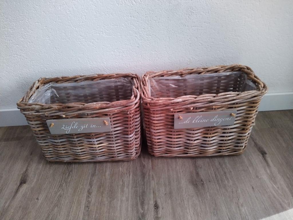 Rieten vensterbank manden, Gebruikt, Mand, Ophalen of Verzenden, Riet