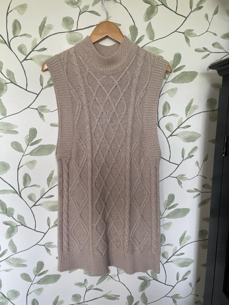 Object beige zandkleurig tuniek spencer gilet xs 34, Kleding | Dames, Bodywarmers, Beige, Object, Ophalen of Verzenden, Zo goed als nieuw