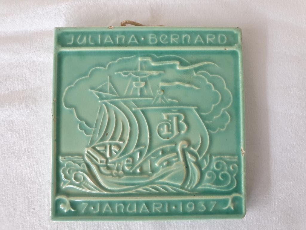 (B) Tegel Juliana Bernard 7 januari 1937, Ophalen of Verzenden, Zo goed als nieuw, Overige typen