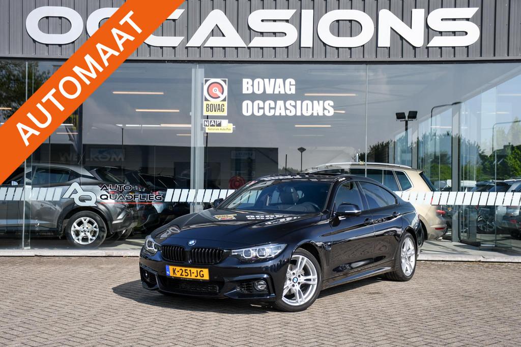 BMW 4-serie Gran Coupé 418i M Sport NAVIGATIE/ SCHUIF KANTE, Automaat, 12 maanden, Gebruikt, Zwart