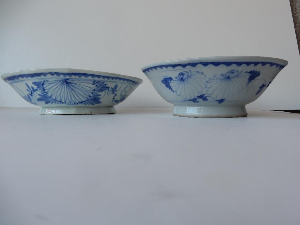 2 Chinese Rijstkommen Qing Dynastie, Ophalen of Verzenden