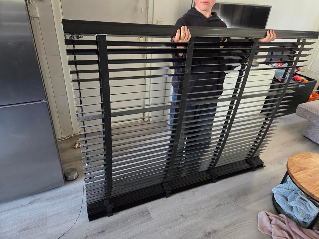 Houten jaloezieën (luxaflex) 170x180, Ophalen, Gebruikt, Zwart, 150 tot 200 cm