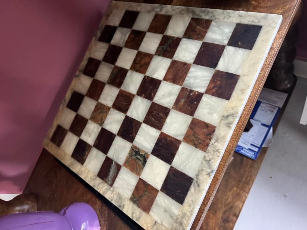 Onyx stenen schaakbord, Ophalen of Verzenden, Zo goed als nieuw, Schaken
