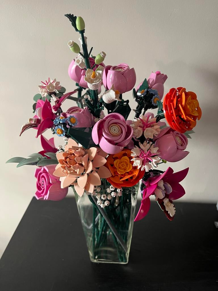 LEGO Botanicals Roze Boeket 10342 + Roze Rozenboeket 10374, Gebruikt, Lego, Ophalen of Verzenden, Meerdere sets