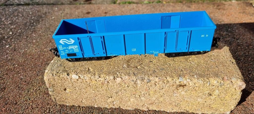 Liliput goederenwagon blauw, Gelijkstroom, Wagon, Ophalen of Verzenden, Zo goed als nieuw
