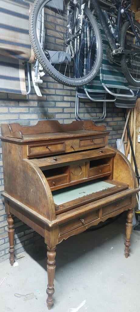 Antiek secretaire bureau met rolluik, Ophalen of Verzenden