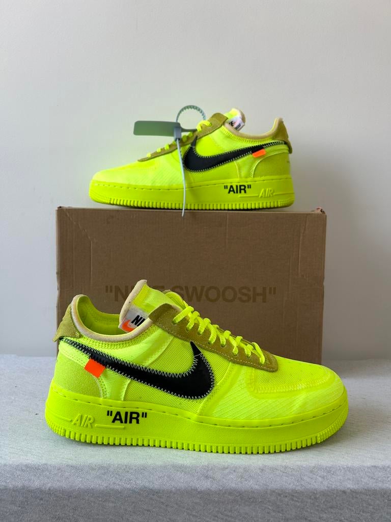 Nike Air Force 1 Low Off-White Volt (EU 40,5), Kleding | Heren, Schoenen, Overige kleuren, Ophalen of Verzenden, Off white, Sneakers of Gympen