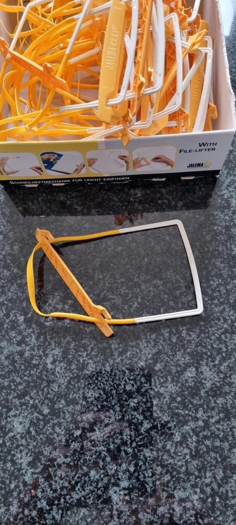 35 Jalemaclip archiefbeugels - geel/Wit, Diversen, Ophalen of Verzenden, Gebruikt