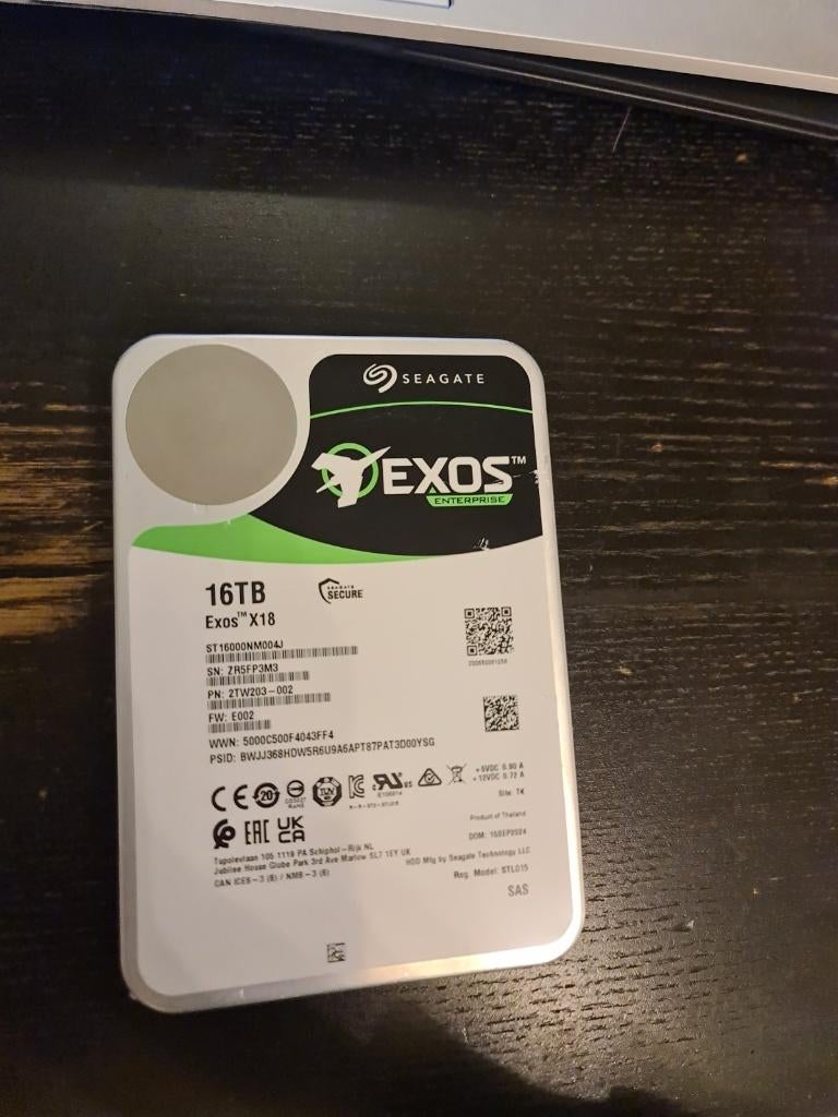 Seagate Exos X18 16TB SAS Enterprise HDD – Nieuw (ongebruikt, Computers en Software, Harde schijven, Intern, SAS, ,Seagate, Server