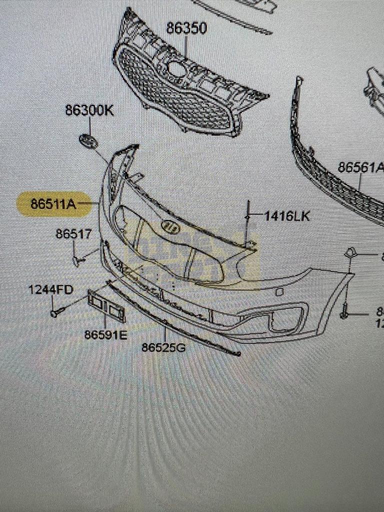 Kia Carens IV (3/13-12/18) voorbumper (te spuiten) Origineel