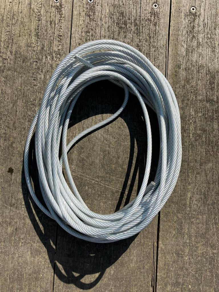 Staalkabel PVC geplastificeerd 20 meter, Ophalen of Verzenden, Nieuw, 250 mm of meer