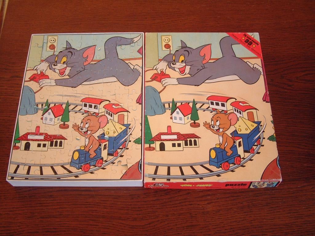 complete puzzel tom en jerry 99 stukjes, Ophalen of Verzenden, Meer dan 50 stukjes, Gebruikt, 6 jaar of ouder