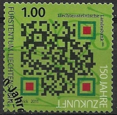 Liechtenstein 2011 mi.1580 LANDESBANK 150 JAAR QR-CODE, Verzenden, Overige landen, Gestempeld