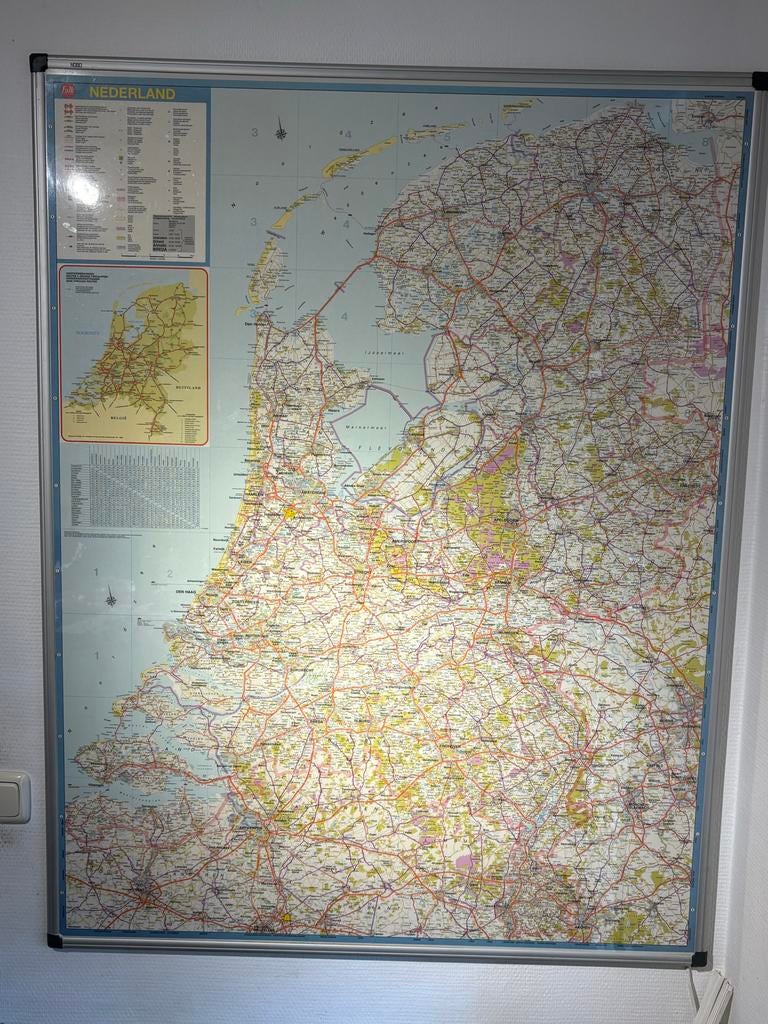 Magneetbord Landkaart Nederland - Falk, Ophalen of Verzenden, 1800 tot 2000, Nederland, Landkaart
